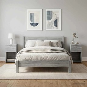 vidaXL Ντουλάπι κρεβατιού 2 τεμ. Γκρι Sonoma 29 x 31,5 x 49 εκ