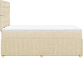 vidaXL Κρεβάτι Boxspring με Στρώμα Κρεμ 120x200 εκ. Υφασμάτινο