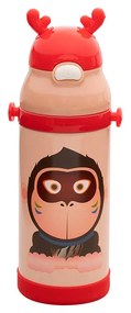 Estia 01-10966 Θερμός Παιδικό Animals Ανοξείδωτο 350ml, Gorilla Red