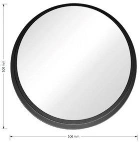 Καθρέπτης Round 3 pakoworld μαύρο 50x8x50εκ - 233-000018