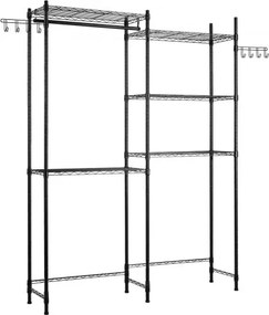 VEVOR Over Washer and Dryer Storage Shelf Two Row 5 Tiers Washer Rack Black
