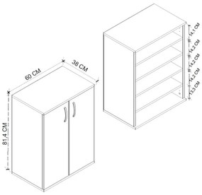 Παπουτσοθήκη - Ντουλάπι Manolo Megapap χρώμα λευκό 60x38x81,4εκ.