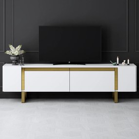 Έπιπλο Τηλεόρασης Λευκό / Χρυσό SELIL 180x30x16