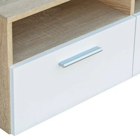 vidaXL Έπιπλα Τηλεόρασης 2 τεμ. Δρυς / Λευκό 95x35x36 εκ. Επεξ. Ξύλο