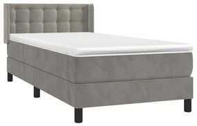 ΚΡΕΒΑΤΙ BOXSPRING ΜΕ ΣΤΡΩΜΑ ΑΝΟΙΧΤΟ ΓΚΡΙ 90X190 ΕΚ. ΒΕΛΟΥΔΙΝΟ 3131171