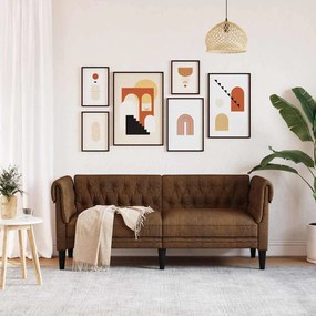 vidaXL Καναπές Chesterfield Argyle Καφέ 182.5 x 74.5 x 74.5 εκατοστά