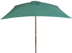 Ομπρέλα Πράσινη 200 x 300 εκ. με Ξύλινο Ιστό - Πράσινο