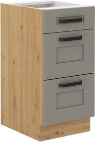 Επιδαπέδιο ντουλάπι Nelor 40 D 3S BB-Γκρι σπέσιαλ - Φυσικό