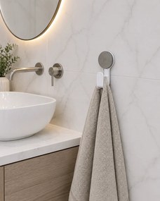 Άγκιστρο από ABS με Βεντούζα 6.5x4.5x12.5cm White with Grey Knob MRShome