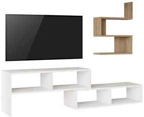 Σύνθετο Σαλονιού Kakomo σε Λευκό - Φυσικό 170x29.5x43εκ 170x29.5x43 εκ.