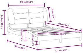 ΠΛΑΙΣΙΟ ΚΡΕΒΑΤΙΟΥ ΜΕ ΚΕΦΑΛΑΡΙ ΜΑΥΡΟ 140X200 ΕΚ. ΥΦΑΣΜΑΤΙΝΟ 3207774