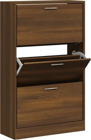 vidaXL Παπουτσοθήκη Καφέ Δρυς 63x24x103 εκ. από Επεξεργασμένο Ξύλο