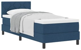 vidaXL Κρεβάτι box spring με στρώμα με στρώμα Μπλε 80 x 200 cm ύφασμα