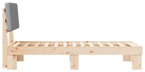 vidaXL Σκελετός Κρεβατιού με Επενδεδυμένο Κεφαλάρι Ανοιχτό γκρι