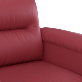 Καναπές Διθέσιος Μπορντό 140 εκ. από Συνθετικό Δέρμα - Κόκκινο