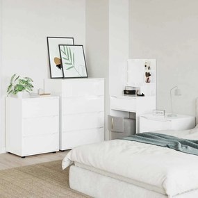 vidaXL Ντουλάπι αποθήκευσης Υψηλής γυαλάδας λευκό 60 x 48 x 81 εκ