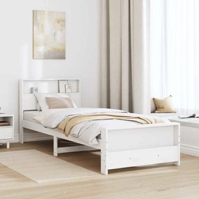 vidaXL Σκελετός Κρεβατιού Λευκό 90 x 190 cm Μασίφ ξύλο πεύκου