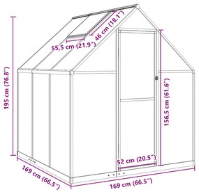 ΘΕΡΜΟΚΗΠΙΟ ΜΕ ΠΛΑΙΣΙΟ ΒΑΣΗΣ ΑΣΗΜΙ 169X169X195 ΕΚ. ΑΛΟΥΜΙΝΙΟ 4005828