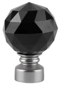 Κουρτινόβεργα διπλή οδοντωτή Cristal Noir 25/19 – με στήριξη στην οροφή – χρώμιο ματ - 400 cm