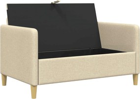 vidaXL Καναπές με Αποθήκευση Κρεμ 122 x 78 x 87 εκ Πολυεστέρας