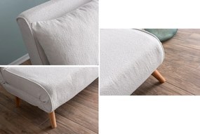 2-Seat Sofa-Bed Folde 2-Seater - Teddy Fabric - White White