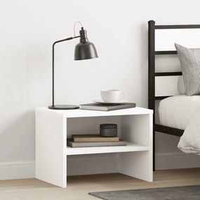 vidaXL Κομοδίνο Λευκό 40 x 30 x 30 εκ. από Επεξ. Ξύλο