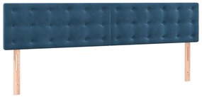vidaXL Κρεβάτι Boxspring με Στρώμα Σκούρο Μπλε 180x200 εκ. Βελούδινο