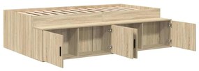 vidaXL Κρεβάτι με αποθηκευτικό χώρο Sonoma Δρυς 90 x 200 cm