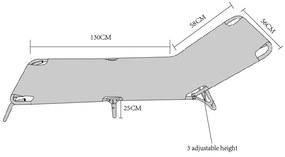 Ξαπλώστρα Παραλίας Μπλε Μέταλλο/Ύφασμα 188x57x25cm