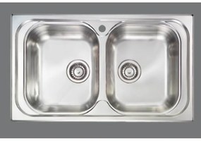 Sanitec Inox Mondial Ανοξείδωτος Υποκαθήμενος Αντιστρεφόμενος Νεροχύτης 80cm
