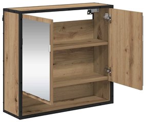 vidaXL Καθρέφτης Ντουλάπα Μπάνιου με ράφι artisan δρυς 65 x 20 x 60 εκ