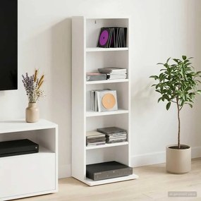 vidaXL Ντουλάπα CD Λευκό 33 x 23,5 x 97,5 εκ. Επεξεργασμένο Ξύλο