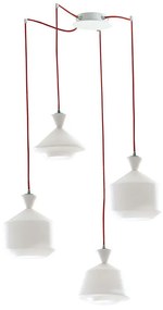 Φωτιστικό Οροφής Sugar I-SUGAR-S4 4xE27 Led 20x80x250cm White Luce Ambiente Design Glass