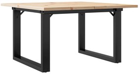 vidaXL Τραπεζάκι Σαλονιού Πλαίσιο Ο 60x60x40εκ Μασίφ Πεύκο/Ατσάλι