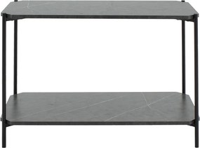 Βοηθητικό τραπέζι Mara MDF ανθρακί μαρμάρου-μαύρο 80x40x55cm