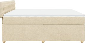 vidaXL Κρεβάτι Boxspring με Στρώμα Κρεμ 200x200 εκ. Υφασμάτινο