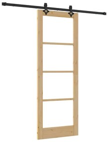 vidaXL Συρόμενη Πόρτα ORKDAL Καφέ 78 x 211 εκ Ξύλο και μέταλλο
