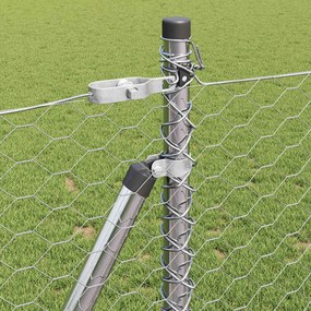 vidaXL Εξαγωνική Περίφραξη με Βάση Σκυροδέματος 100 x 0,8 μ Ασημί