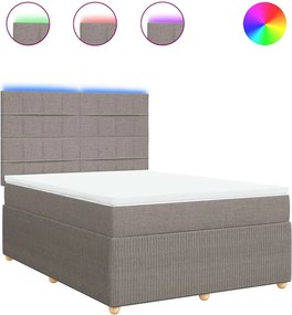 vidaXL Κρεβάτι Boxspring με Στρώμα Taupe 160x200 εκ. Υφασμάτινο
