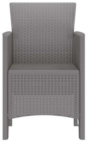 vidaXL Καρέκλα Κήπου 4 pcs Ανοιχτό γκρι 53 x 49 x 85 εκ. PP