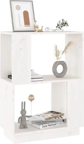 VidaXL Βιβλιοθήκη/Διαχωριστικό Χώρου Λευκό 51x25x70 εκ. Μασίφ Πεύκο