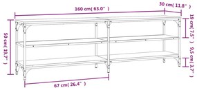 Έπιπλο Τηλεόρασης Μαύρο 160x30x50 εκ. από Επεξεργασμένο Ξύλο - Μαύρο