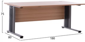 ΓΡΑΦΕΙΟ ΕΠΑΓΓΕΛΜΑΤΙΚΟ VALDEN HM2046.01 ΟΞΙΑ 180X80X75