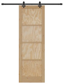 vidaXL Συρόμενη Πόρτα με Σετ Υλικών 78x232 εκ. Συμπαγές Ξύλο Πεύκου