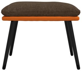 vidaXL Υποπόδιο Καφέ&Πορτοκαλί 45x29,5x35 εκ. Ύφασμα & Συνθετικό Δέρμα