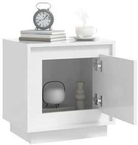 vidaXL Κομοδίνα 2 τεμ. Γυαλιστερό Λευκό 44x35x45 εκ Επεξεργασμένο Ξύλο