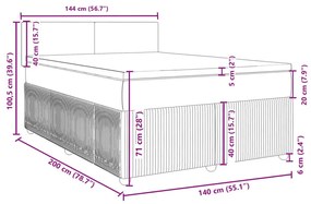 Κρεβάτι Boxspring με Στρώμα Μαύρο 140x200 εκ. Υφασμάτινο - Μαύρο