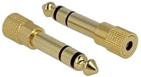 DELOCK Αντάπτορας Stereo από 6.3mm σε jack 3.5m, Metal, Gold