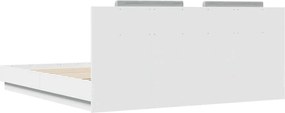 vidaXL Πλαίσιο Κρεβατιού με Κεφαλάρι Λευκό 160x200 εκ. Επεξ. Ξύλο