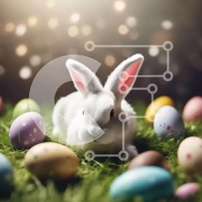 Intra Συλλεκτικό Ξύλινο Παζλ Plywood 4mm - Λευκό λαγουδάκι και Πασχαλινά αυγά Σε Ξύλινο Κουτί - Διαστάσεις Puzzle: 10x10 cm – 25 κομμάτια